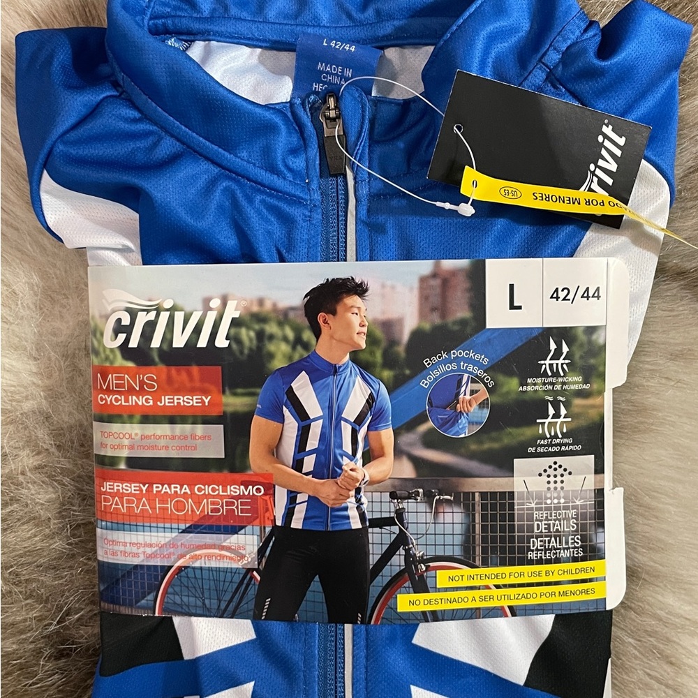 NEW crivit Men’s Cycling Jersey Size Large 42/44